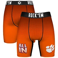Men's Rock Em Socks Orange Clemson Tigers Slogan Boxer Briefs
