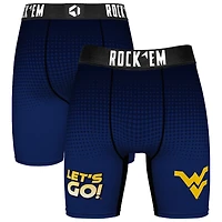 Men's Rock Em Socks Navy West Virginia Mountaineers Slogan Boxer Briefs