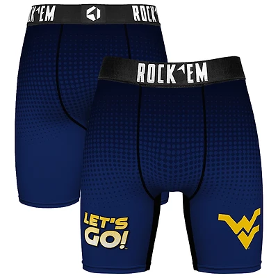Men's Rock Em Socks Navy West Virginia Mountaineers Slogan Boxer Briefs