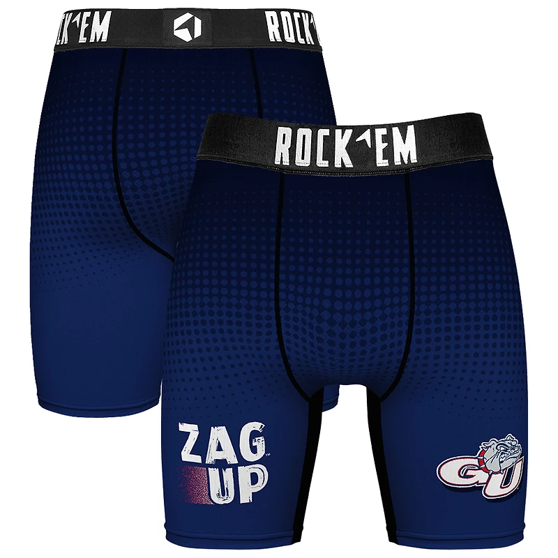 Men's Rock Em Socks Navy Gonzaga Bulldogs Slogan Boxer Briefs