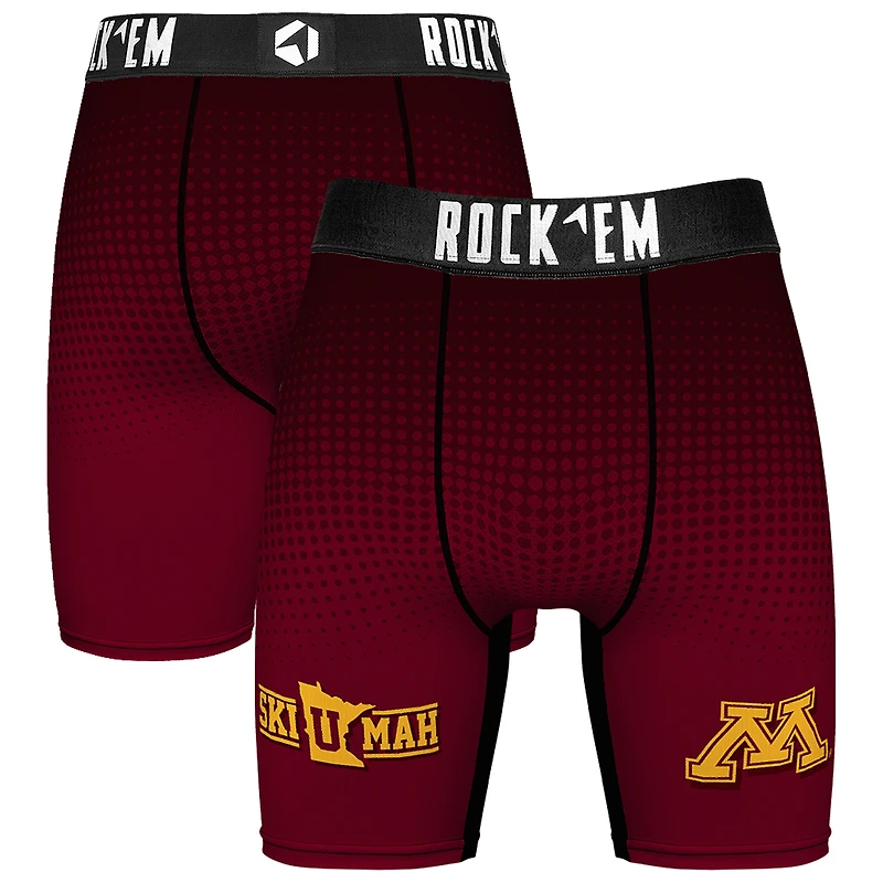 Men's Rock Em Socks Maroon Minnesota Golden Gophers Slogan Boxer Briefs