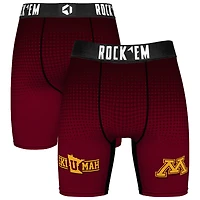 Men's Rock Em Socks Maroon Minnesota Golden Gophers Slogan Boxer Briefs
