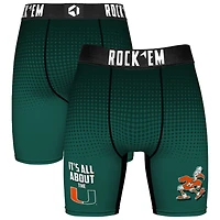 Men's Rock Em Socks Green Miami Hurricanes Slogan Boxer Briefs