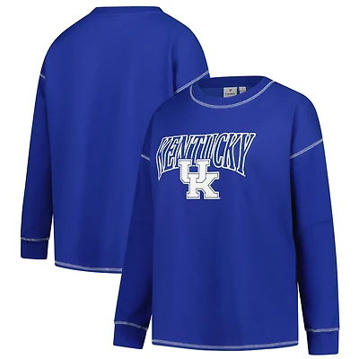 Women's Fanatics Royal Kentucky Wildcats Plus Contrast Stitch Sweatshirt