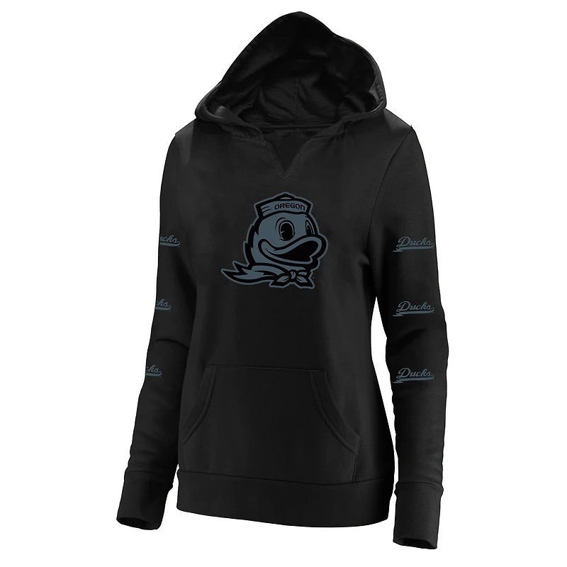 Women's Fanatics Black Oregon Ducks Plus Sleeve Hit Pullover Hoodie