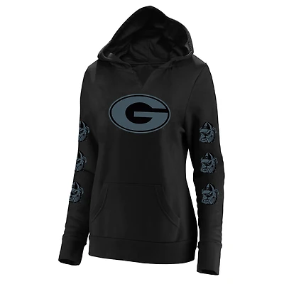 Women's Fanatics Black Georgia Bulldogs Plus Sleeve Hit Pullover Hoodie