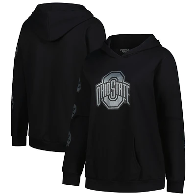 Women's Fanatics Black Ohio State Buckeyes Plus Sleeve Hit Pullover Hoodie