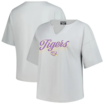 Women's Fanatics Gray LSU Tigers Plus Winning Gear Notch Neck T-Shirt
