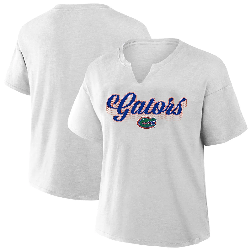 Women's Fanatics Gray Florida Gators Plus Winning Gear Notch Neck T-Shirt