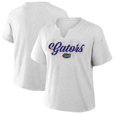 Women's Fanatics Gray Florida Gators Plus Winning Gear Notch Neck T-Shirt