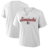 Women's Fanatics Gray Florida State Seminoles Plus Winning Gear Notch Neck T-Shirt