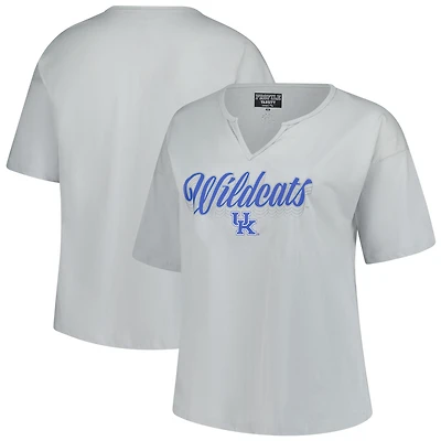 Women's Fanatics Gray Kentucky Wildcats Plus Winning Gear Notch Neck T-Shirt