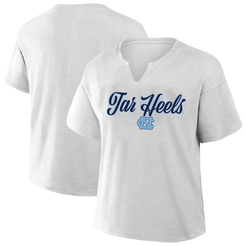 Women's Fanatics Gray North Carolina Tar Heels Plus Winning Gear Notch Neck T-Shirt