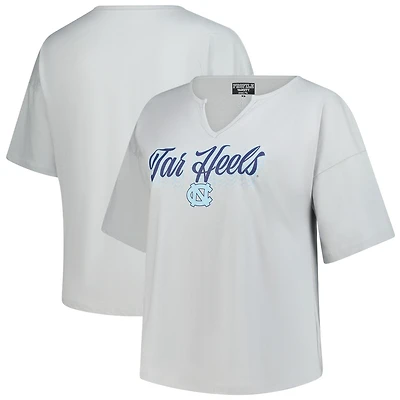 Women's Fanatics Gray North Carolina Tar Heels Plus Winning Gear Notch Neck T-Shirt
