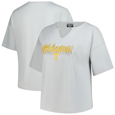 Women's Fanatics Gray Tennessee Volunteers Plus Winning Gear Notch Neck T-Shirt