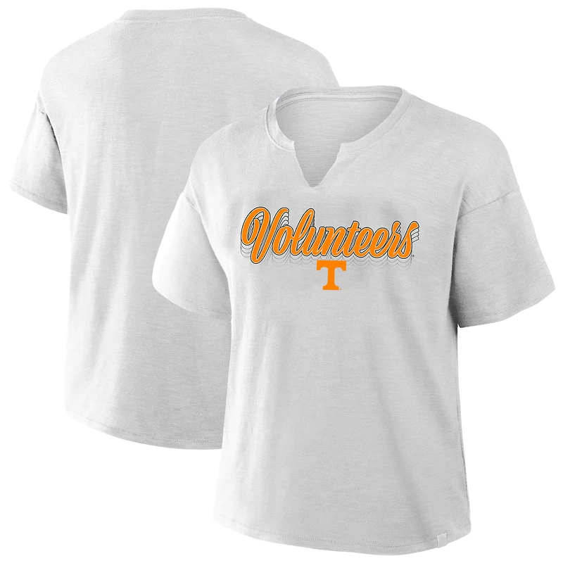 Women's Fanatics Gray Tennessee Volunteers Plus Winning Gear Notch Neck T-Shirt