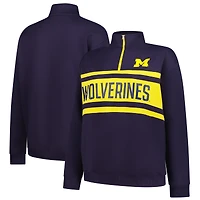 Women's Fanatics Navy/Maize Michigan Wolverines Plus Quarter-Zip Pullover