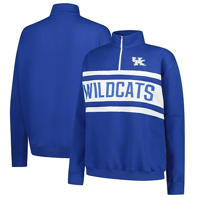 Women's Fanatics Royal/White Kentucky Wildcats Plus Quarter-Zip Pullover