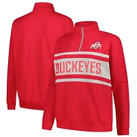 Women's Fanatics Scarlet/Gray Ohio State Buckeyes Plus Quarter-Zip Pullover
