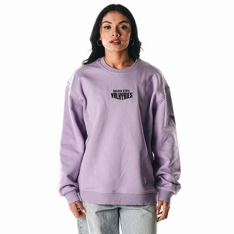 Women's The Wild Collective Violet Golden State Valkyries Wordmark Fleece Sweatshirt