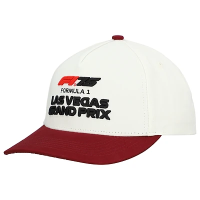 Men's  Cream/Maroon Formula 1 2025 Las Vegas Grand Prix Core Logo Snapback Hat