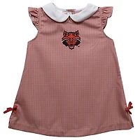 Infant Girls Vive La Fete Scarlet Arkansas State Red Wolves Mini Check Pattern A-Line Dress