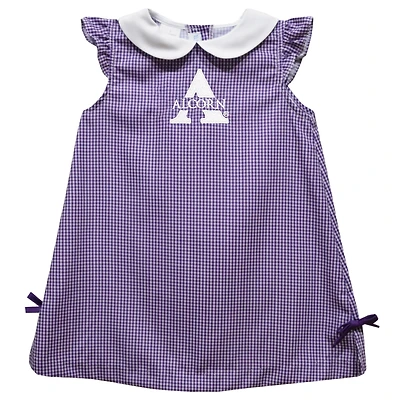 Infant Girls Vive La Fete Purple Alcorn State Braves Mini Check Pattern A-Line Dress