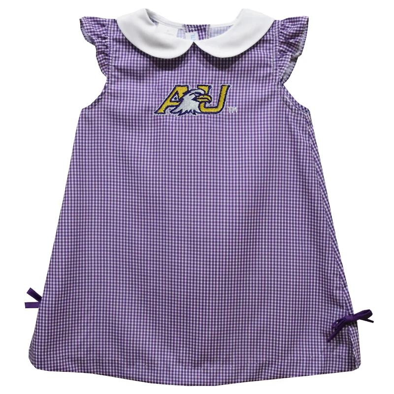 Infant Girls Vive La Fete Purple Ashland Eagles Mini Check Pattern A-Line Dress