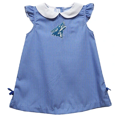 Infant Girls Vive La Fete Blue Cal State San Bernardino Coyotes Mini Check Pattern A-Line Dress