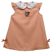 Infant Girls Vive La Fete Orange Bowling Green St. Falcons Mini Check Pattern A-Line Dress