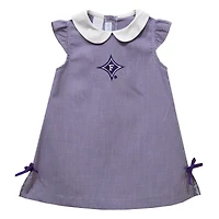 Infant Girls Vive La Fete Purple Furman Paladins Mini Check Pattern A-Line Dress