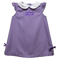 Infant Girls Vive La Fete Purple Grand Canyon Antelopes Mini Check Pattern A-Line Dress