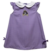 Infant Girls Vive La Fete Purple ECU Pirates Mini Check Pattern A-Line Dress
