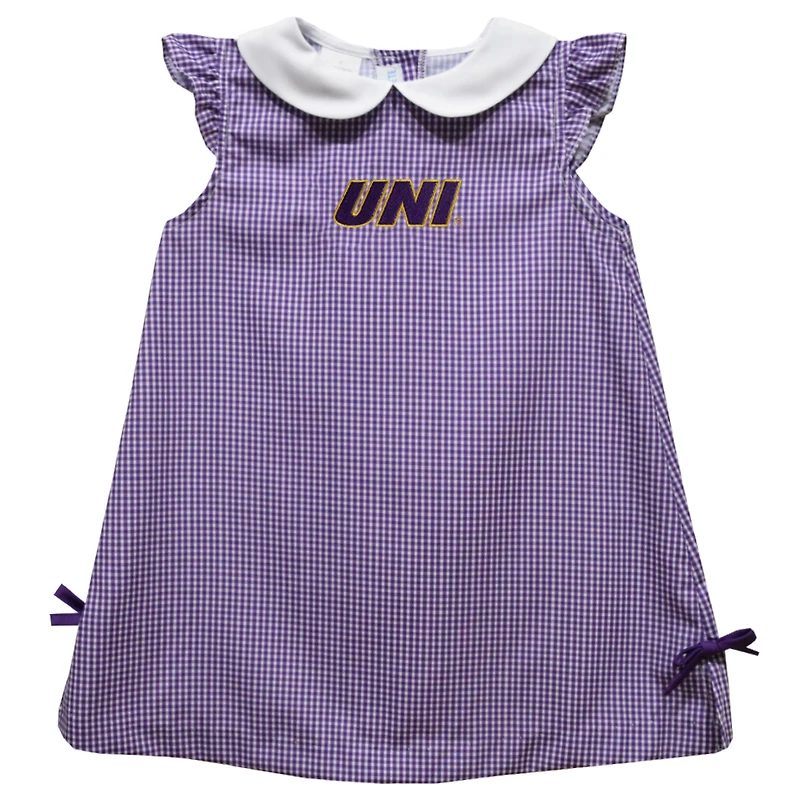 Infant Girls Vive La Fete Purple Northern Iowa Panthers Mini Check Pattern A-Line Dress