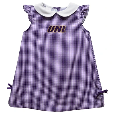 Infant Girls Vive La Fete Purple Northern Iowa Panthers Mini Check Pattern A-Line Dress