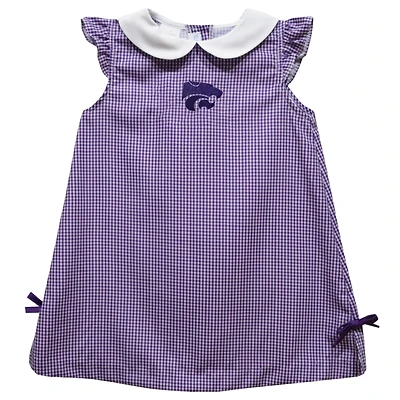 Infant Girls Vive La Fete Purple Kansas State Wildcats Mini Check Pattern A-Line Dress