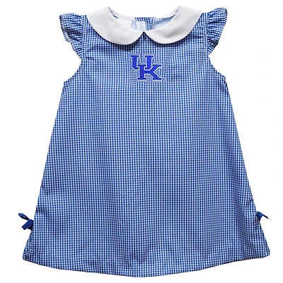 Infant Girls Vive La Fete Royal Kentucky Wildcats Mini Check Pattern A-Line Dress