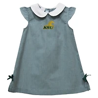 Infant Girls Vive La Fete Green Kentucky State Thorobreds Mini Check Pattern A-Line Dress
