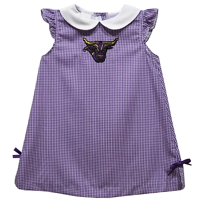 Infant Girls Vive La Fete Purple Minnesota State Mavericks Mini Check Pattern A-Line Dress