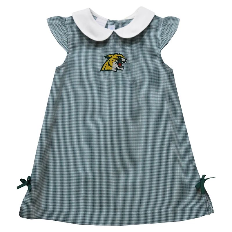 Infant Girls Vive La Fete Green Northern Michigan Wildcats Mini Check Pattern A-Line Dress