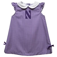 Infant Girls Vive La Fete Purple Northwestern Wildcats Mini Check Pattern A-Line Dress
