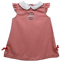 Infant Girls Vive La Fete Scarlet Ohio State Buckeyes Mini Check Pattern A-Line Dress