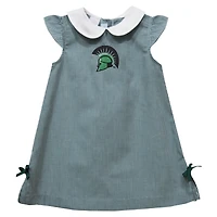 Infant Girls Vive La Fete Green USC Upstate Spartans Mini Check Pattern A-Line Dress