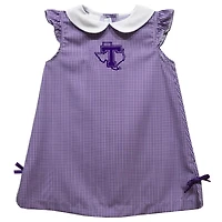 Infant Girls Vive La Fete Purple Tarleton State Texans Mini Check Pattern A-Line Dress