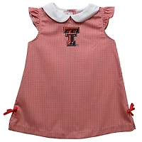Infant Girls Vive La Fete Red Texas Tech Red Raiders Mini Check Pattern A-Line Dress