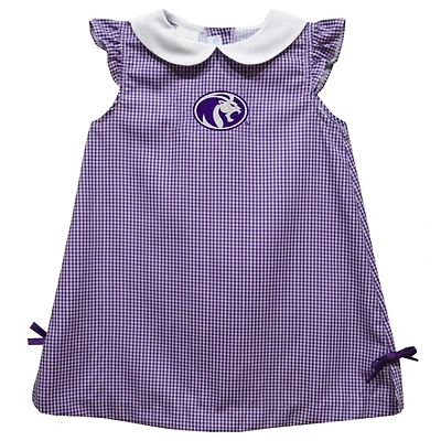 Infant Girls Vive La Fete Purple North Alabama Lions Mini Check Pattern A-Line Dress