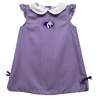 Infant Girls Vive La Fete Purple North Alabama Lions Mini Check Pattern A-Line Dress