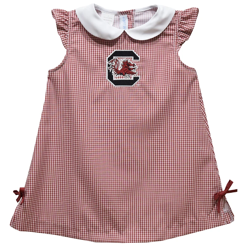 Infant Girls Vive La Fete Garnet South Carolina Gamecocks Mini Check Pattern A-Line Dress