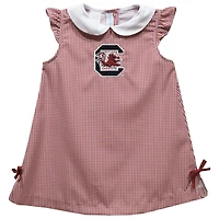 Infant Girls Vive La Fete Garnet South Carolina Gamecocks Mini Check Pattern A-Line Dress