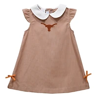 Infant Girls Vive La Fete Texas Orange Texas Longhorns Mini Check Pattern A-Line Dress